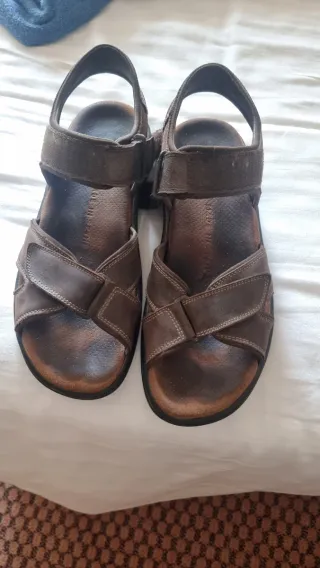Sandalias Hombre Talla 43 Marrón de punta abierta