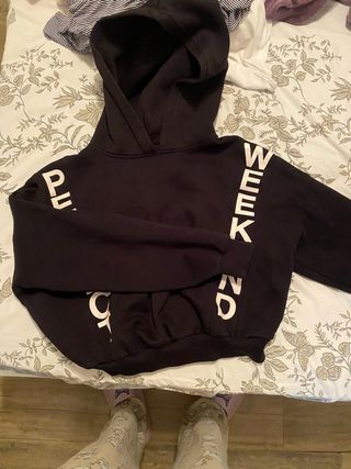 Sudadera corta negra