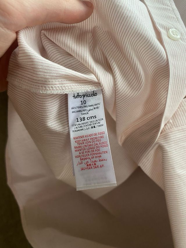 Camisa infantil rosa a rayas tutto-piccolo