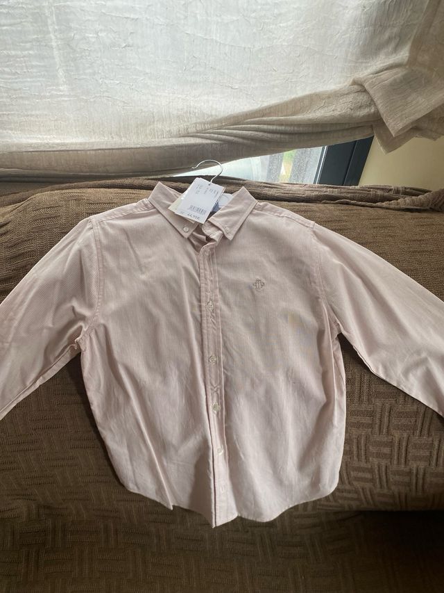 Camisa infantil rosa a rayas tutto-piccolo
