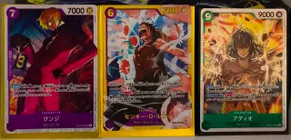 3 Carte One Piece Adio Luffy Sanji NM
