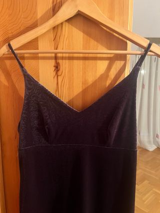 Vestido largo fiesta terciopelo morado