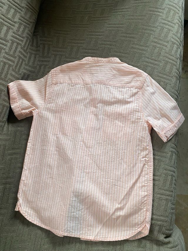 Camisa infantil de rayas rosas zara