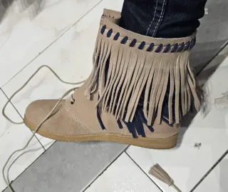 Botines Colors of California Beige/Azul de piel