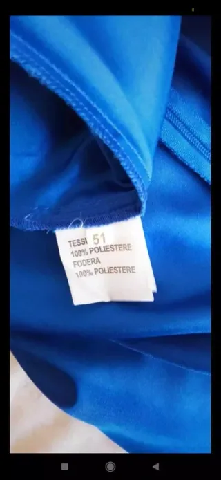 Abito da cerimonia blu con pizzo