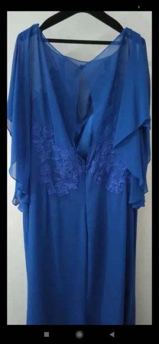 Abito da cerimonia blu con pizzo