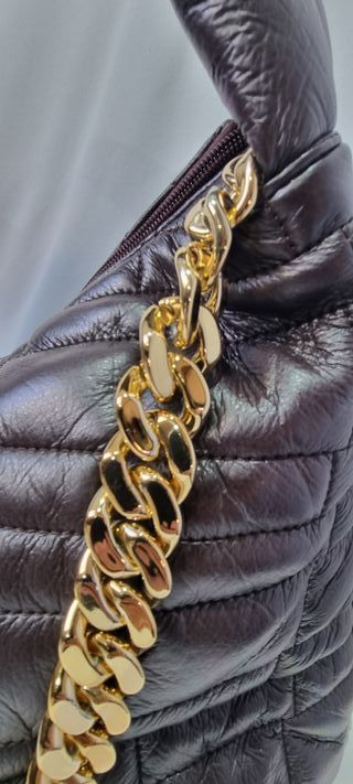 Bolso Potri Fashion Negro y Dorado Nuevo