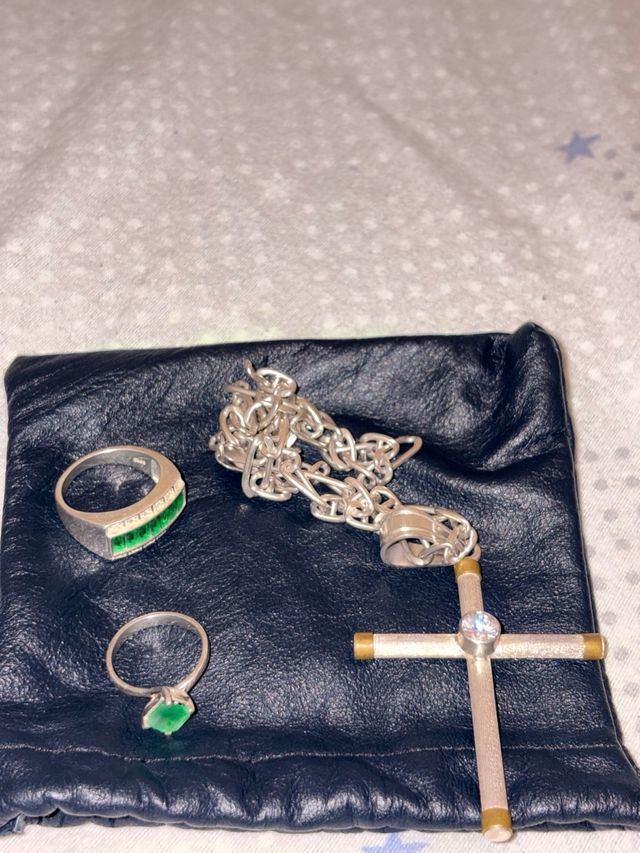 Anillo Dama Esmeralda Plata