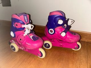 Patines Oxelo niña rosas y morados