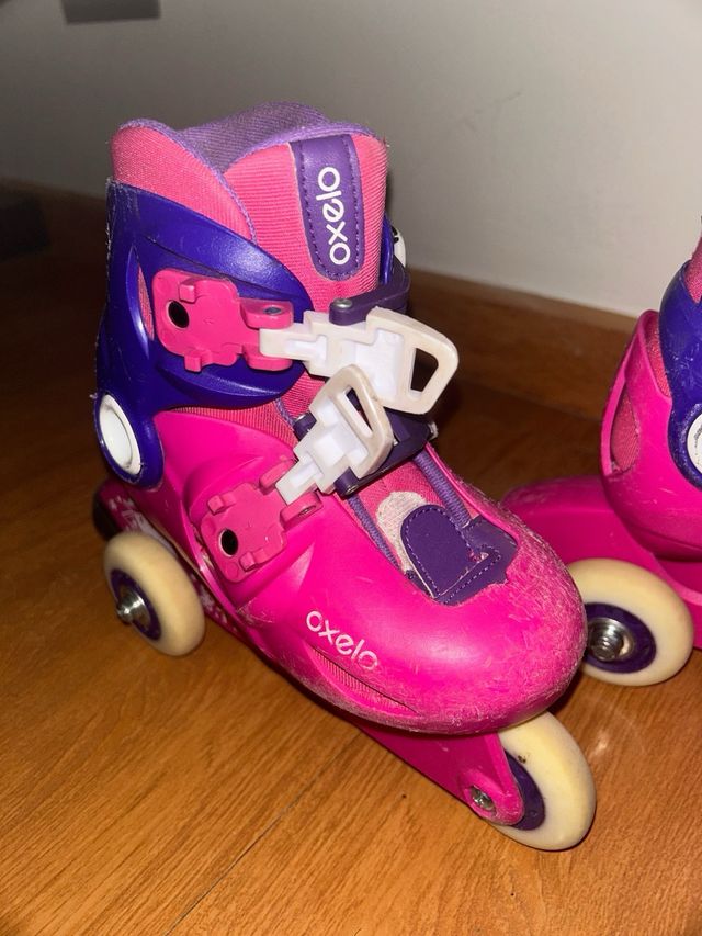 Patines Oxelo niña rosas y morados