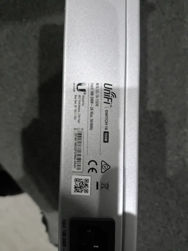Unifi Switch 16 PoE Gigabit 24/48V