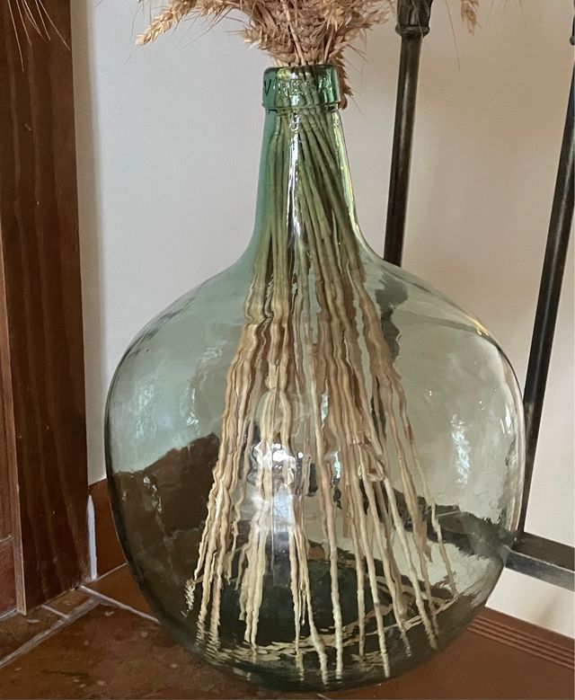 Damajuana de cristal verde