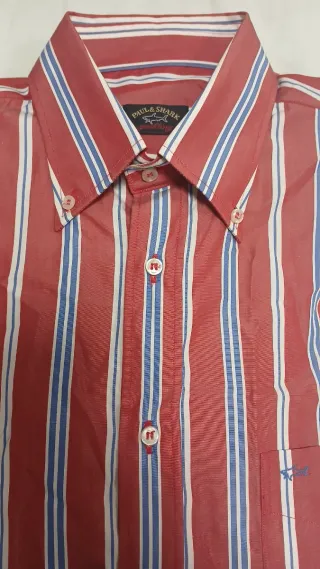 Camisa Paul & Shark Rayas Azul Rojo