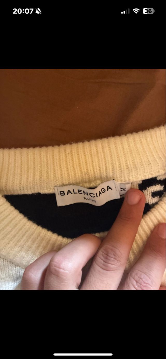 Maglione Balenciaga Beige e Nero