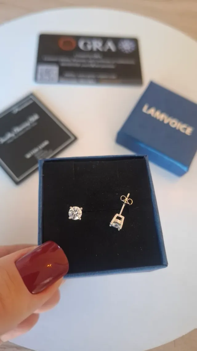 Pendientes Moissanita LAMVOICE Plata