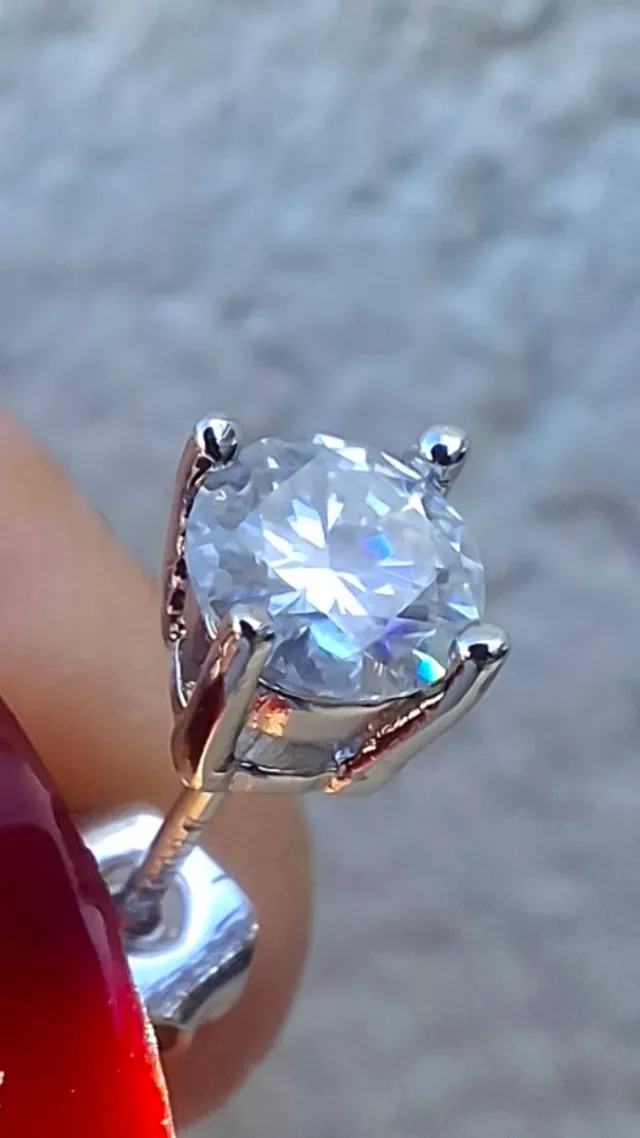 Pendientes Moissanita LAMVOICE Plata