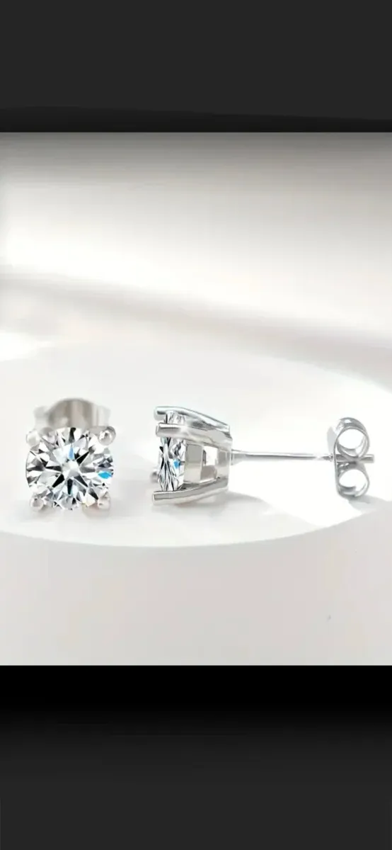 Pendientes Moissanita LAMVOICE Plata