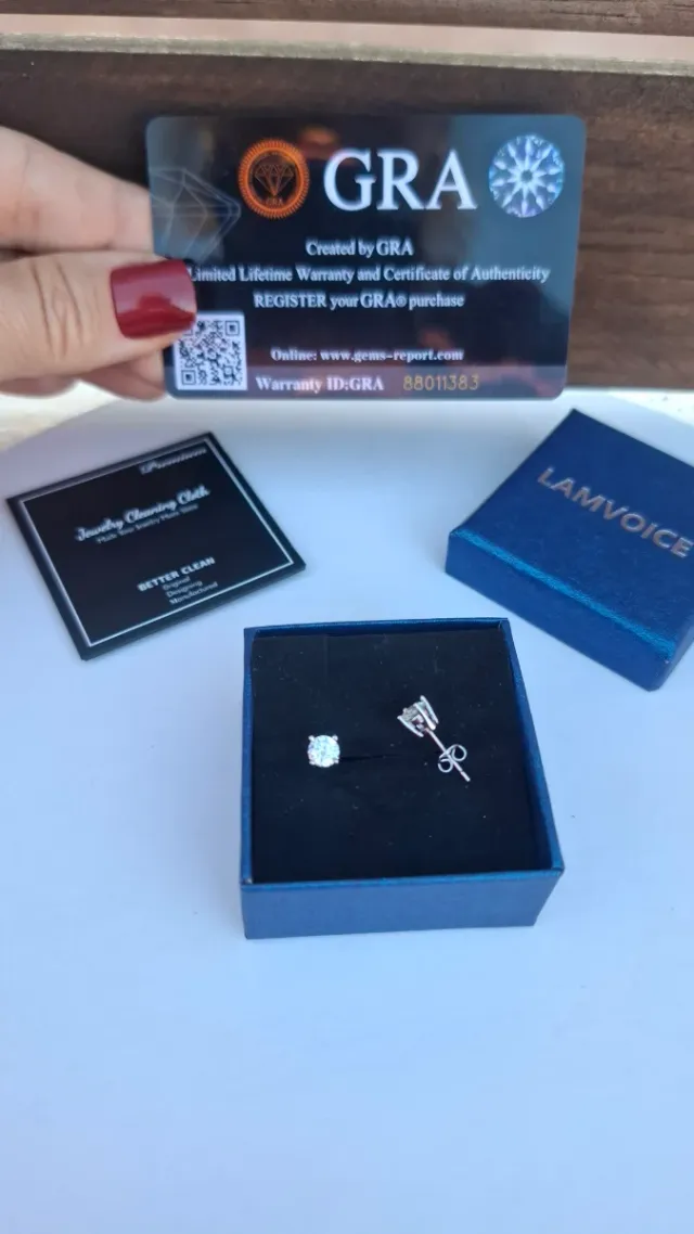 Pendientes Moissanita LAMVOICE Plata