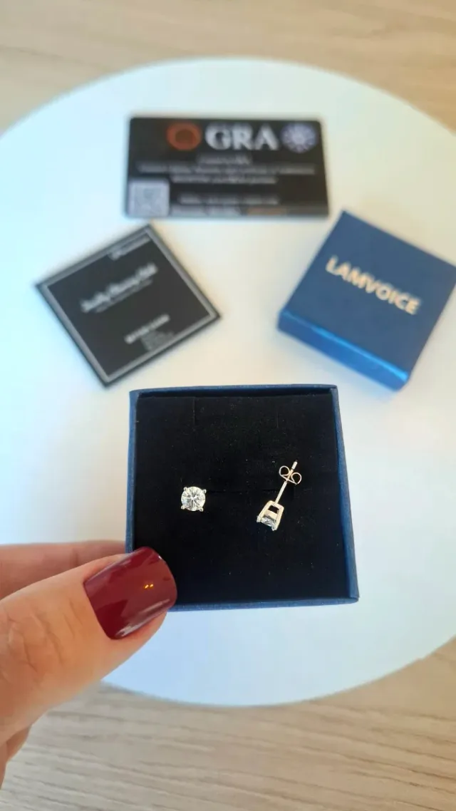 Pendientes Moissanita LAMVOICE Plata