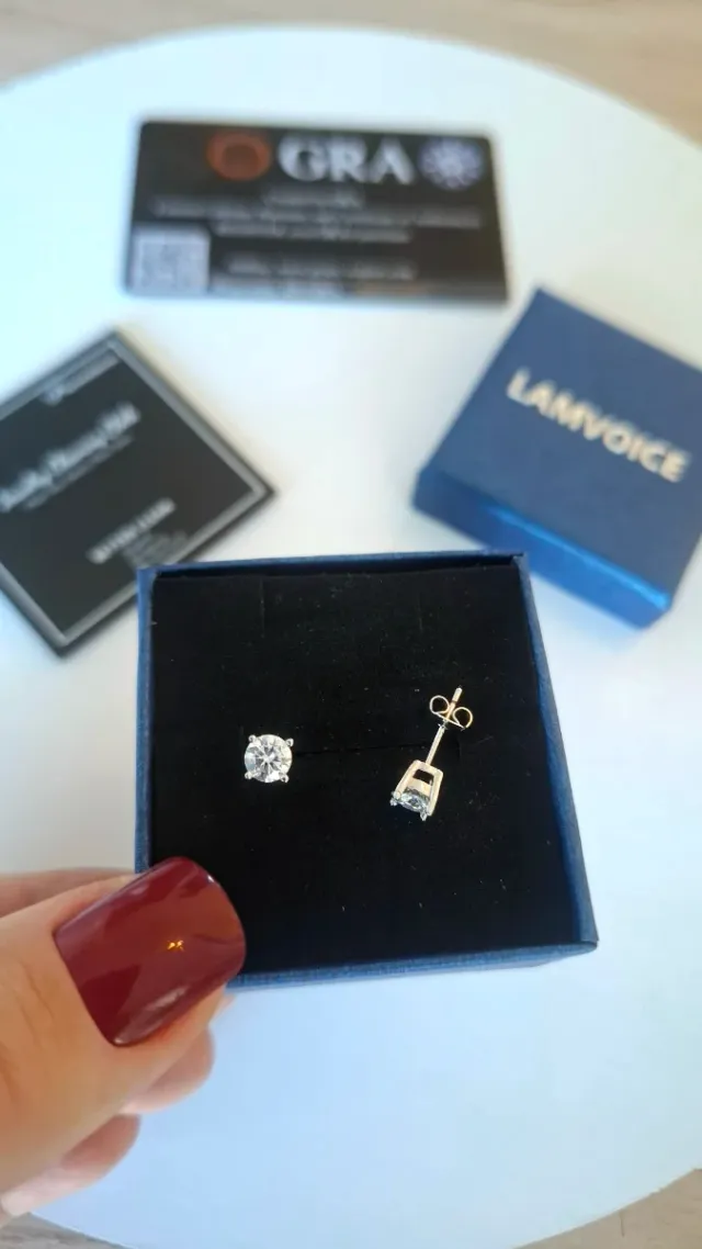 Pendientes Moissanita LAMVOICE Plata