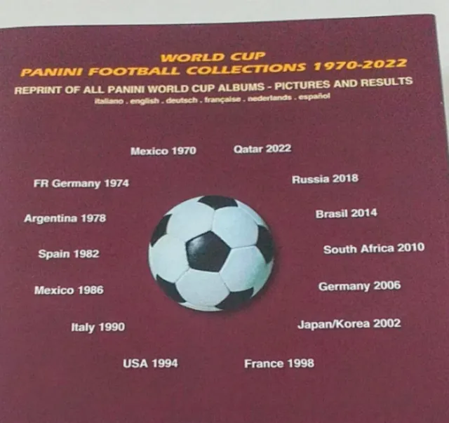 World Cup Panini football collections 1970-2022