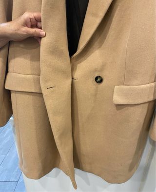 Abrigo Lana Mango Beige