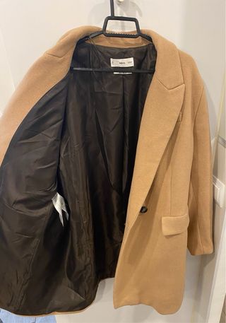 Abrigo Lana Mango Beige