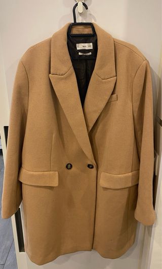 Abrigo Lana Mango Beige