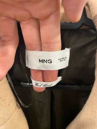 Abrigo Lana Mango Beige