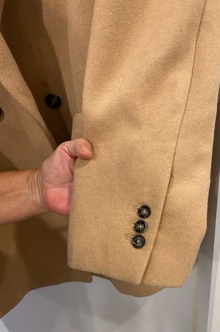Abrigo Lana Mango Beige