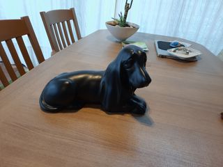 Perro Decorativo Cerámica Vintage Negro