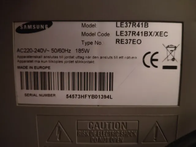 Televisión Samsung Negra y Plateada de 41 pulgadas