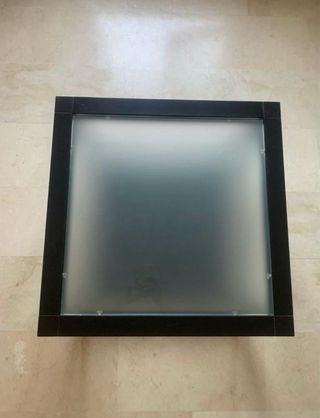 Mesa baja madera y cristal negra