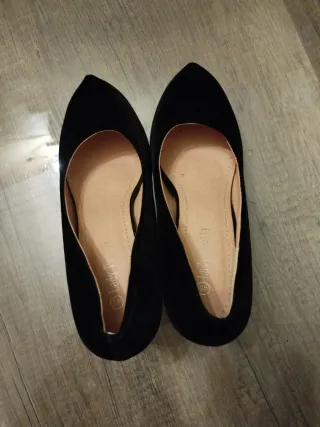 Zapatos tacón terciopelo mujer negros talla 40