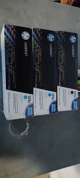 3 Cartuchos Tinta HP 125A Cyan Color y negro 