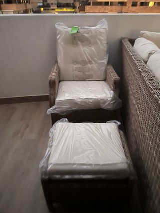 Sillón reclinable jardín con reposapiés