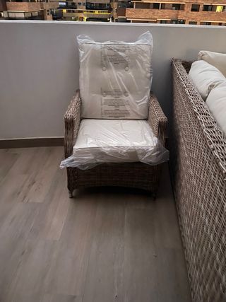 Sillón reclinable jardín con reposapiés