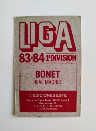 Bonet Real Madrid Liga Este 83-84