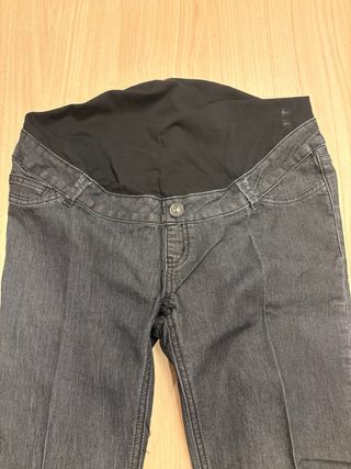 Pantalón premamá elástico gris talla 42