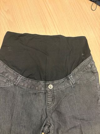 Pantalón premamá elástico gris talla 42