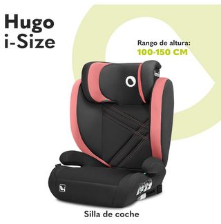 Silla Coche Lionelo Hugo I-Size Negra/Rosa