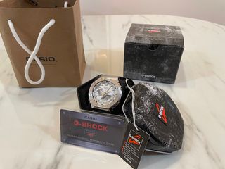 Reloj Casio G-Shock Metálico Plata/Blanco