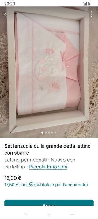 Set Lenzuola Culla Grande Lettino
