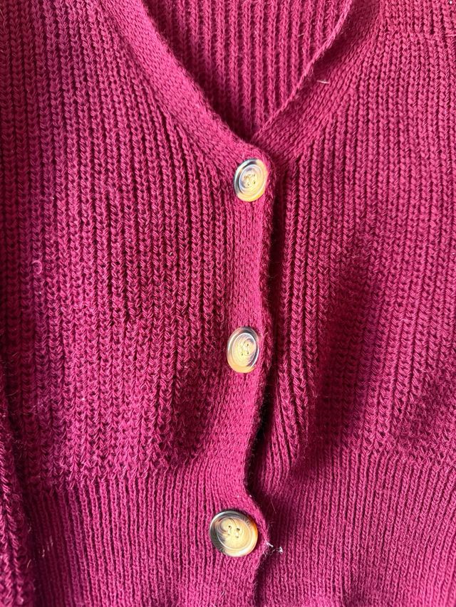 Cárdigan de punto rojo para mujer