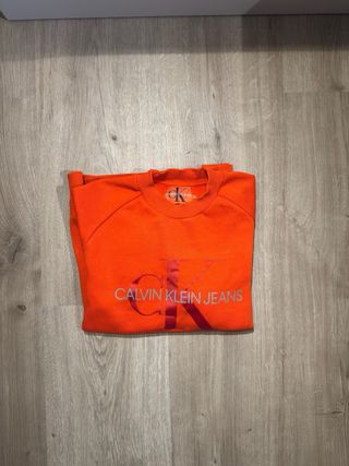 Sudadera Calvin Klein Jeans Naranja Talla S