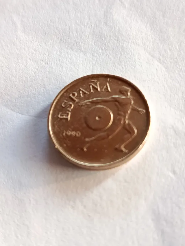 Moneda 25 pts España 1990 sin agujero