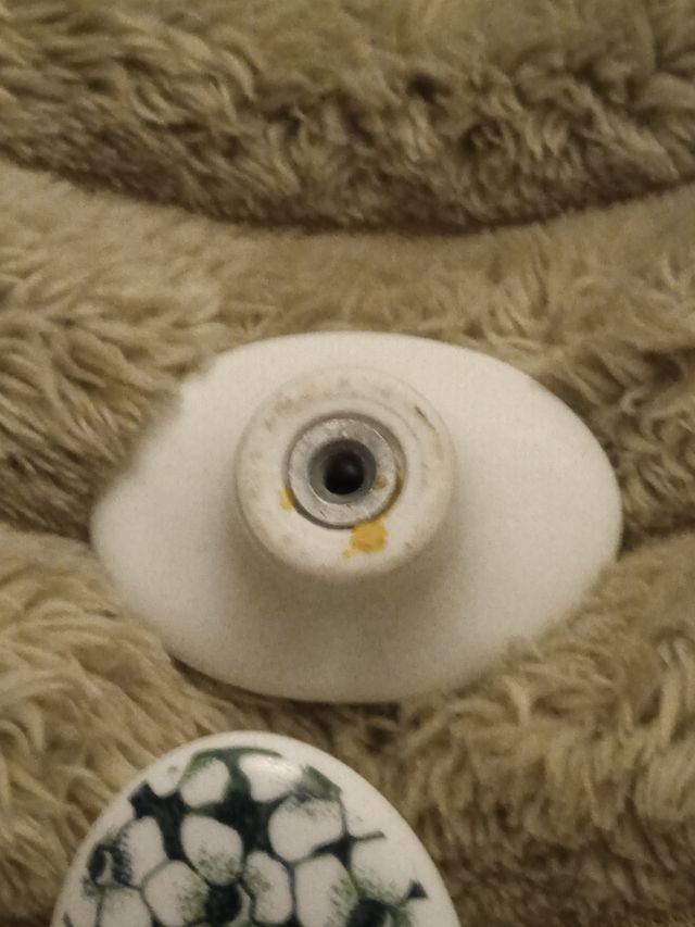 Maniglie vintage in ceramica verde e bianca