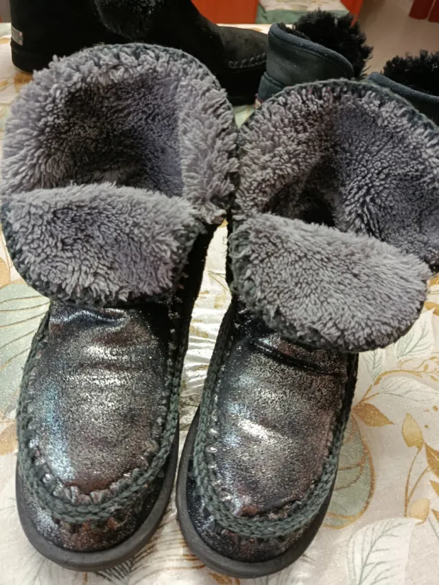 Mou Stivaletti Nero/Argento