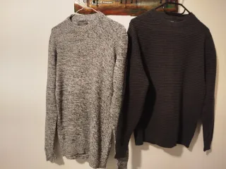 2 jerséis Primark gris y pull&bear en negro