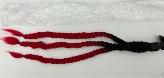 Trenza para casco moto roja y negra